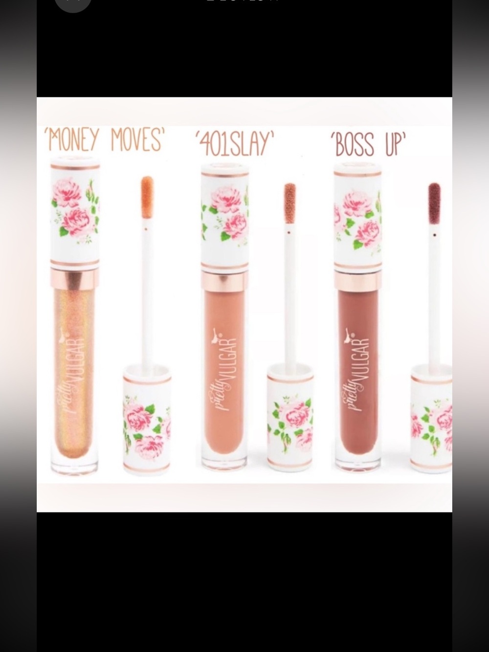Pretty Vulgar Lip Gloss Trio 3% Hyaluronic Money Moves, 401Slay, Boss Up NIB